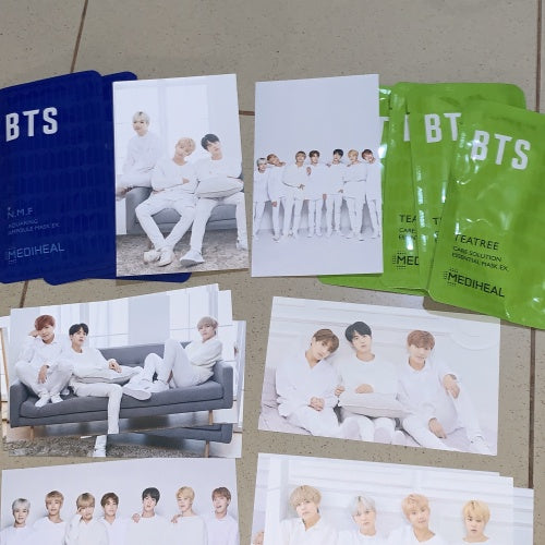 X BTS Moisture Barrier Special Care Set(proatin mask 25ml*5+essential mask 24ml*5 + photo cards 14 pcs)