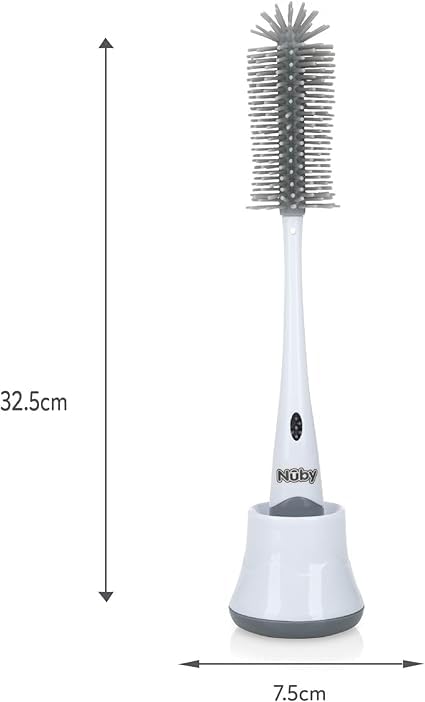 Nuby 2 in 1 Bottle and Teat Cleaning Brush, White