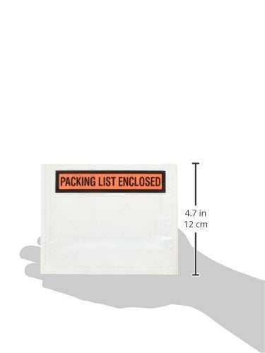 Packing List Enclosed Back Side Loading Envelopes Pouches, 100 Count