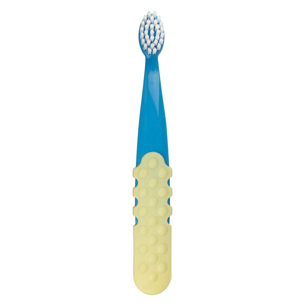 RADIUS Totz Plus Brush Kids Toothbrush, Blue Yellow, Pack of 1