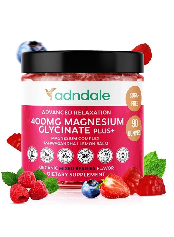 Magnesium Glycinate Gummies 400 mg, Sugar Free, 90 Count