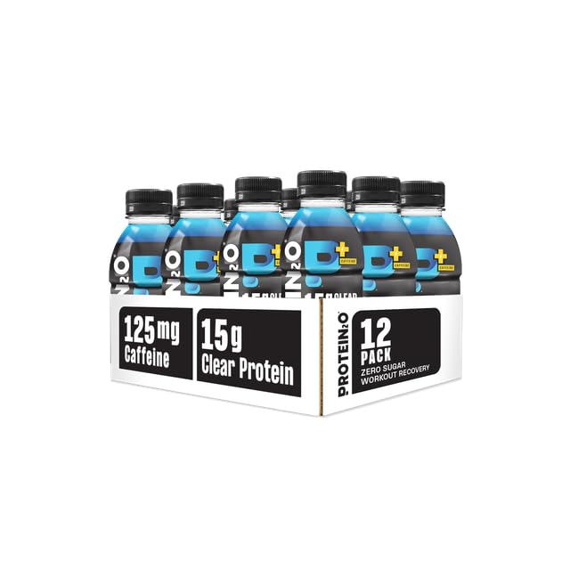 Protein2o Whey Protein Infused Water Plus Energy, Blueberry Raspberry, 16.9 fl oz, Pack of 12