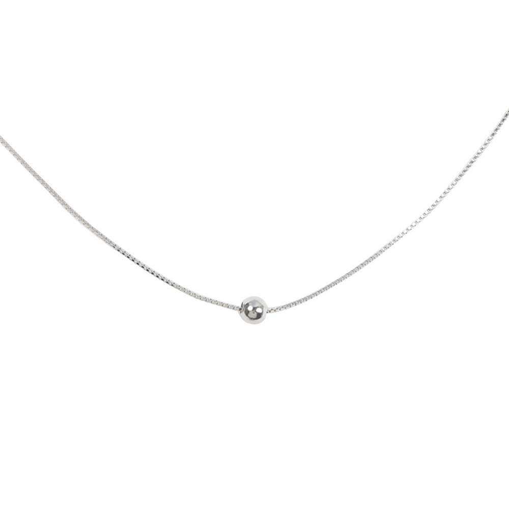 Izpack Single Ball Choker Necklace, Sterling Silver, 13.38 inches