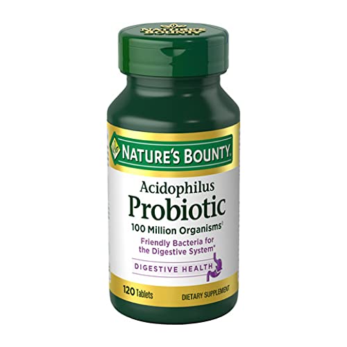 Nature's Bounty Acidophilus Probiotic Tablets, 100 Million CFU, 120 Count