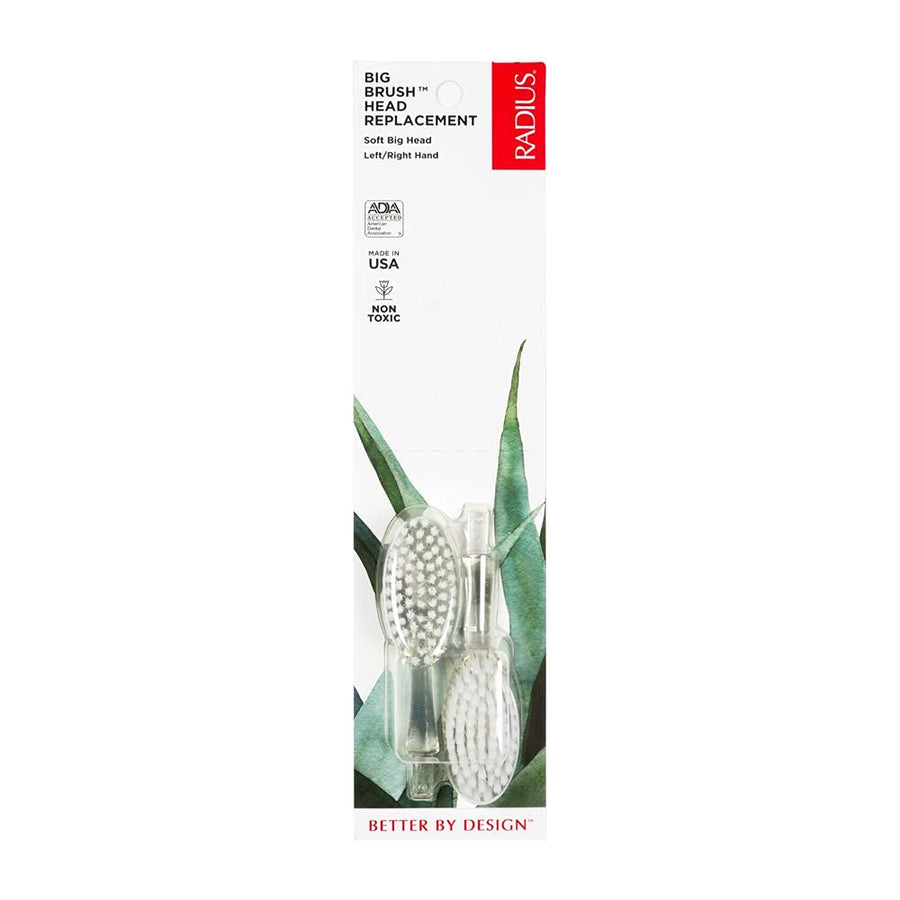 Radius Toothbrush Replacement Brush Heads, Soft Big Head, 2 Count