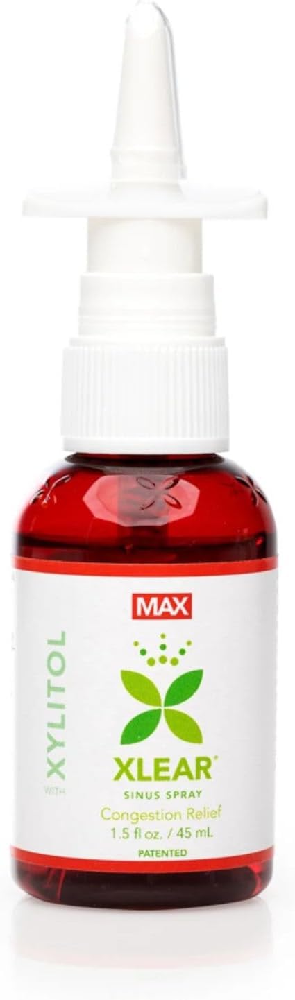 Xlear Max Natural Xylitol Saline Nasal Spray with Capsicum and Aloe, 1.5 fl oz