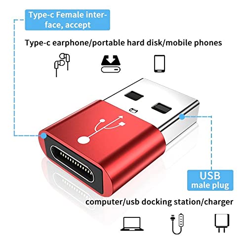 BoxWave PortChanger USB-A to USB-C OTG Adapter, Metallic Silver, 5 Count