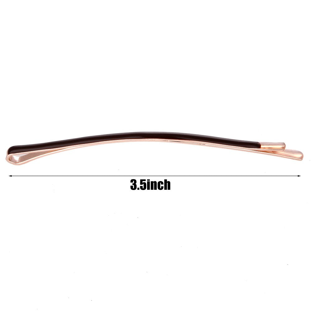 LONEEDY Curved Jumbo Bobby Pins, Brown, 10 Count