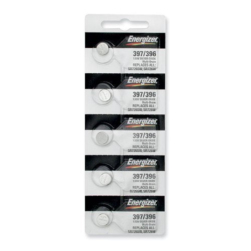 Energizer 397/396 Watch Battery, 5 Count