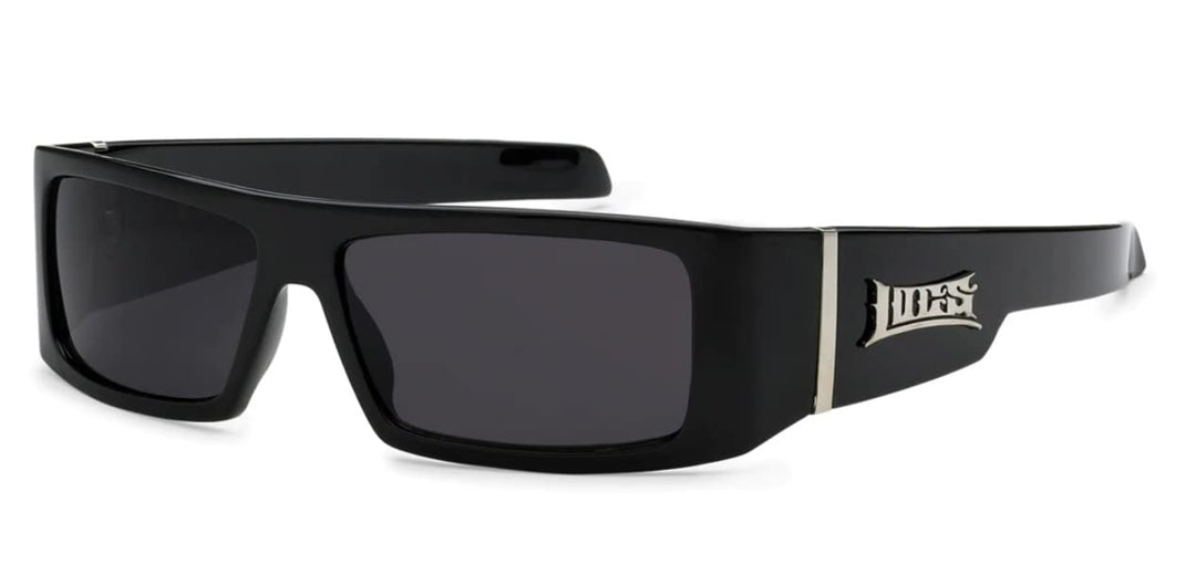 Locs Hard Core Cholo Gangster Square Rectangular Mad Dog Sunglasses, Black