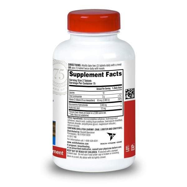 Schiff Glucosamine 2000mg with Vitamin D3 and Hyaluronic Acid, 150 Count