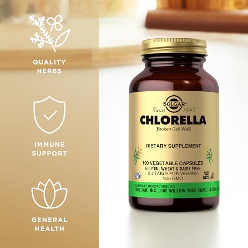 Solgar Chlorella Vegetable Capsules, 100 Count