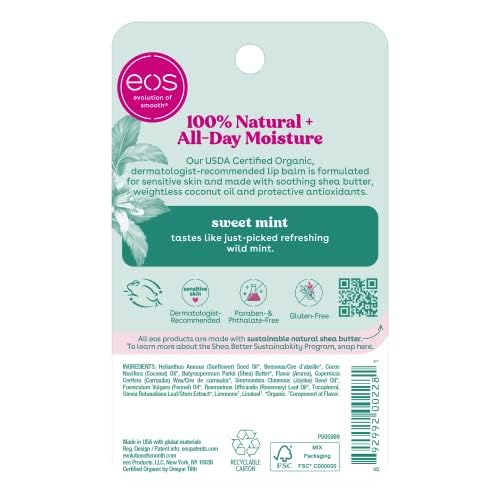 eos Organic Lip Balm Sphere, Sweet Mint, 0.25 oz