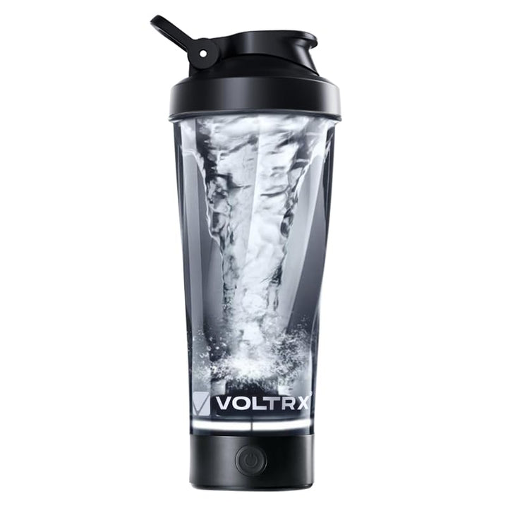 VOLTRX Electric Protein Shaker Bottle, Black, 24 oz