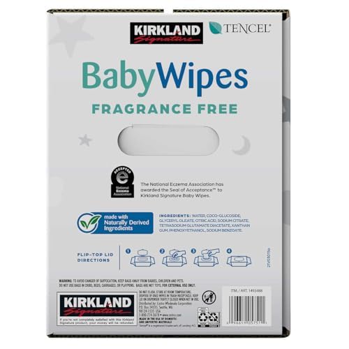 KIRKLAND Baby Wipes, Fragrance Free, 900 Count