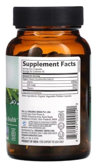 ORGANIC INDIA Neem, 60 Count