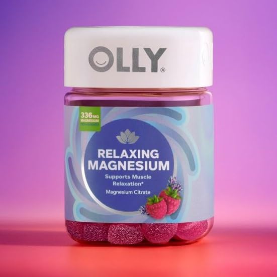 OLLY Magnesium Gummies, Raspberry Lavender, 60 Count