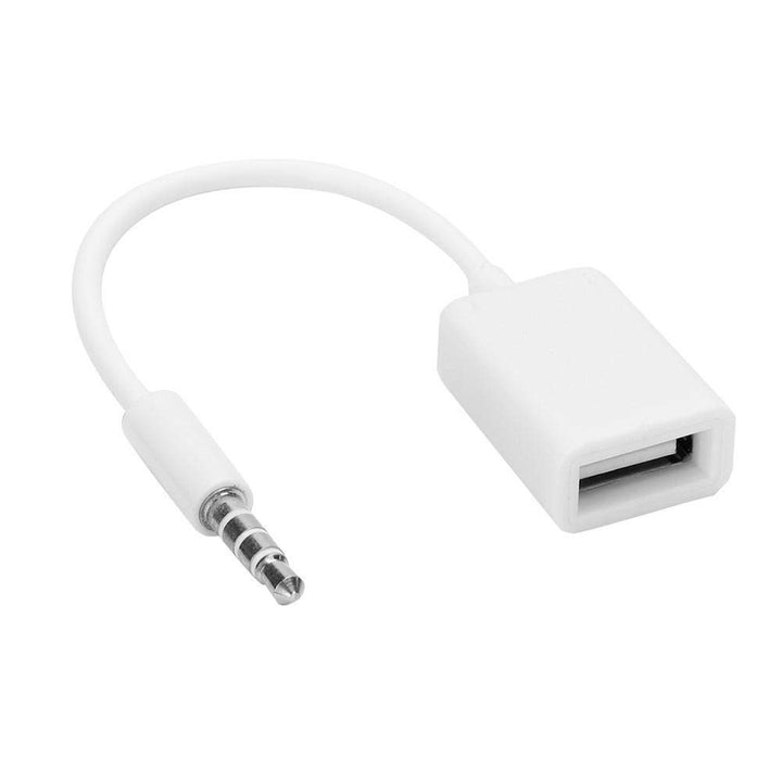 ASHATA 3.5mm Male AUX Plug to USB Female Adapter Cable