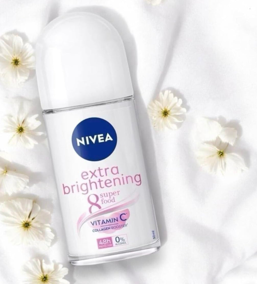 NIVEA Underarm Roll-On Deodorant, Vitamin C Collagen Booster, 50 ml, Pack of 2