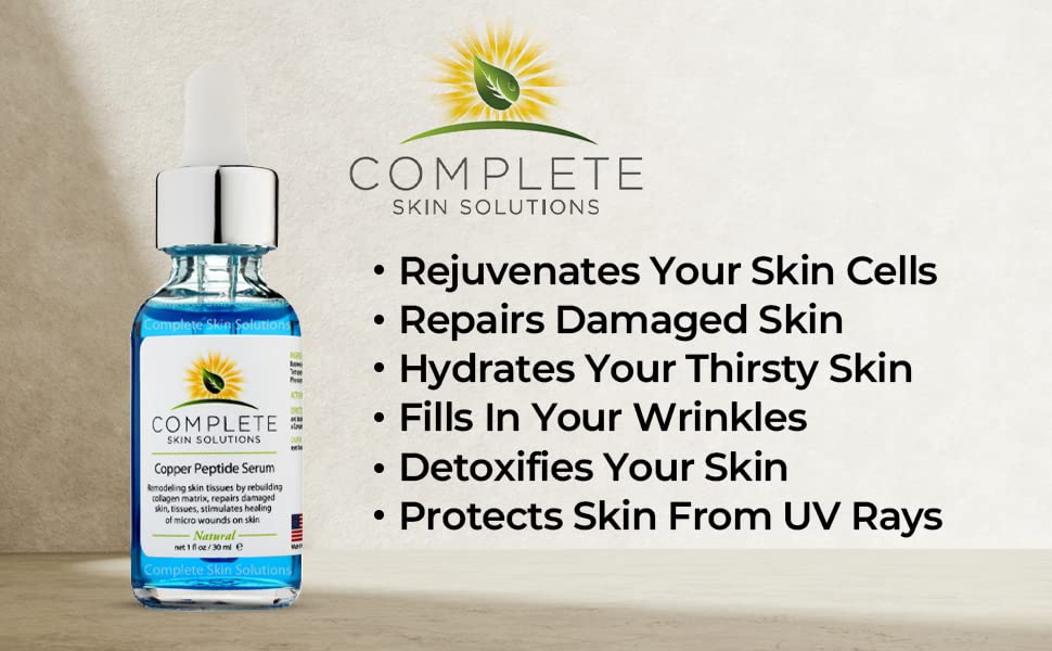 COMPLETE SKIN SOLUTIONS Copper Peptide Face Serum, 1 oz