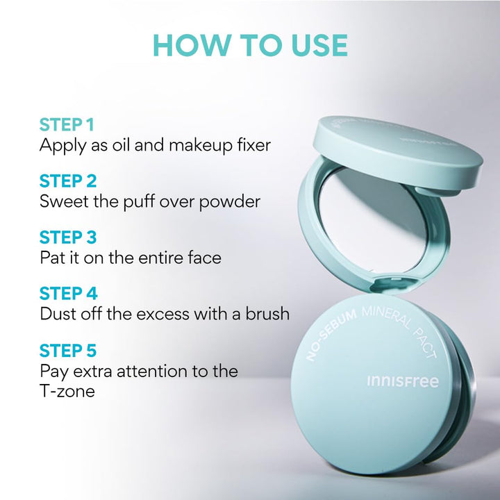 innisfree No Sebum Mineral Pact Plus, 1 Count