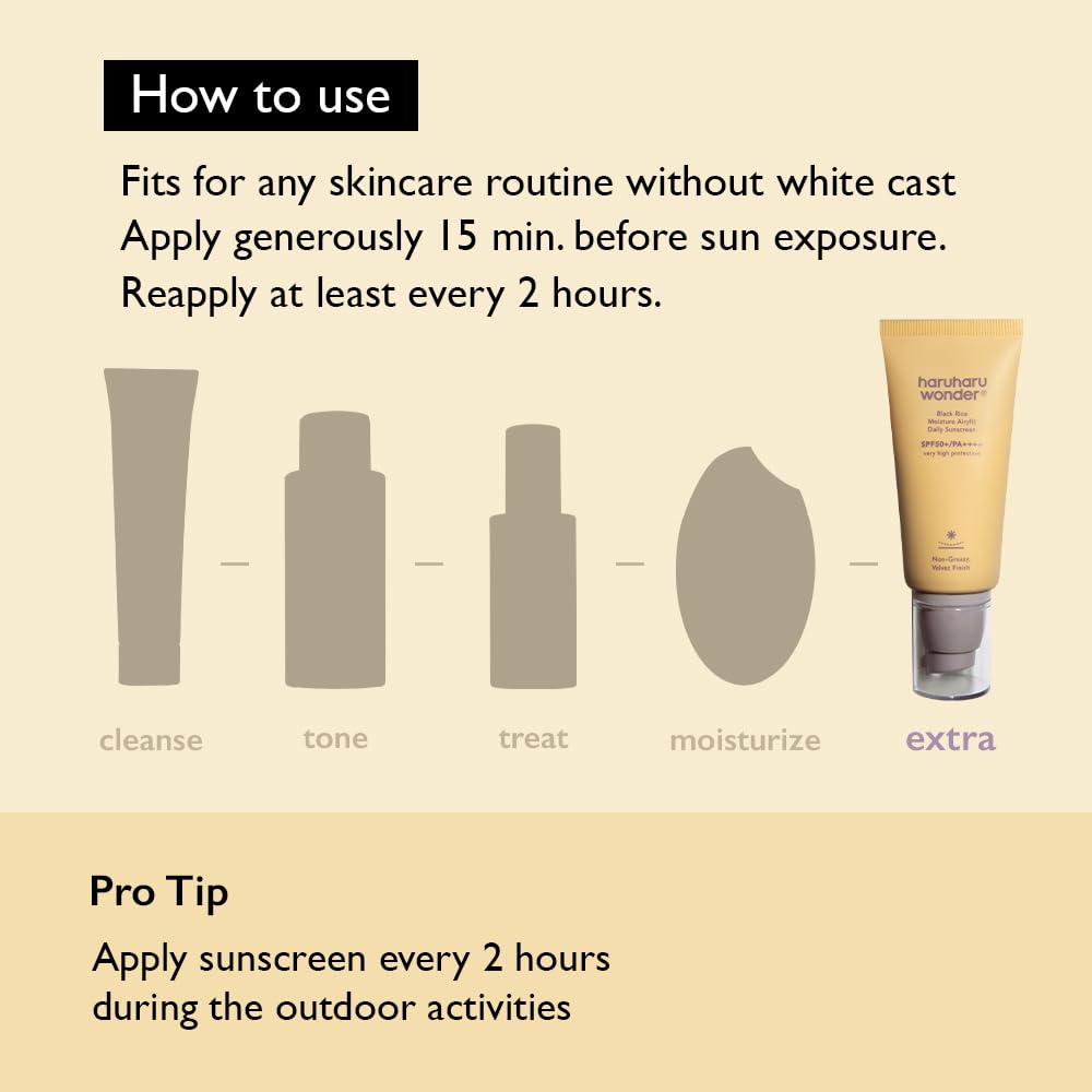 HARUHARU Wonder Black Rice Moisture Airyfit Daily Sunscreen, 50 ml