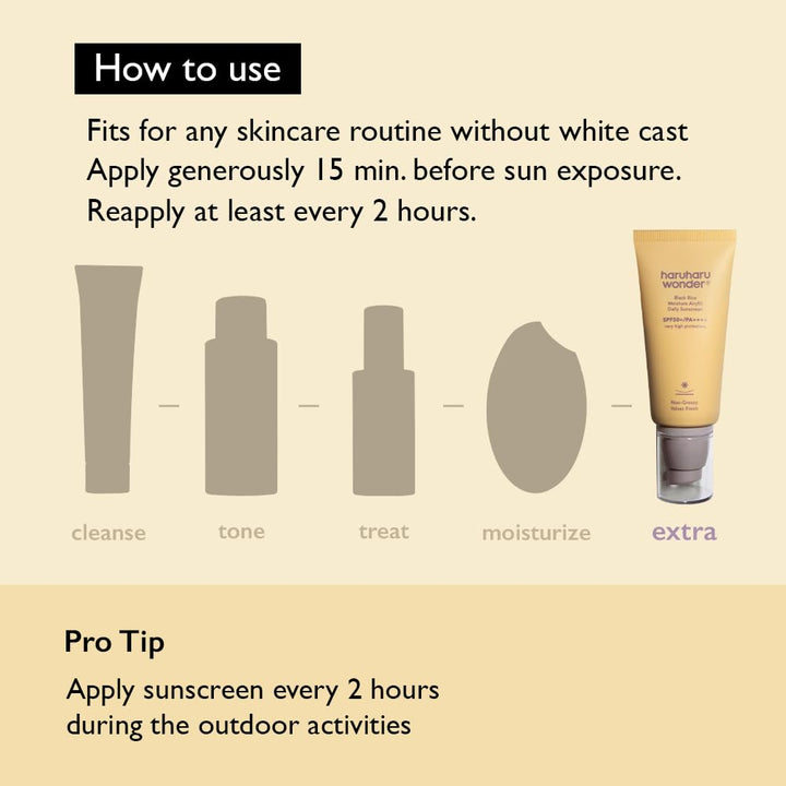 HARUHARU Wonder Black Rice Moisture Airyfit Daily Sunscreen, 50 ml