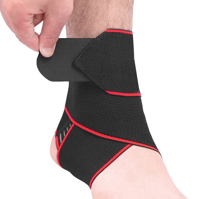 RIKEEP Ankle Support, Red, 1 Count
