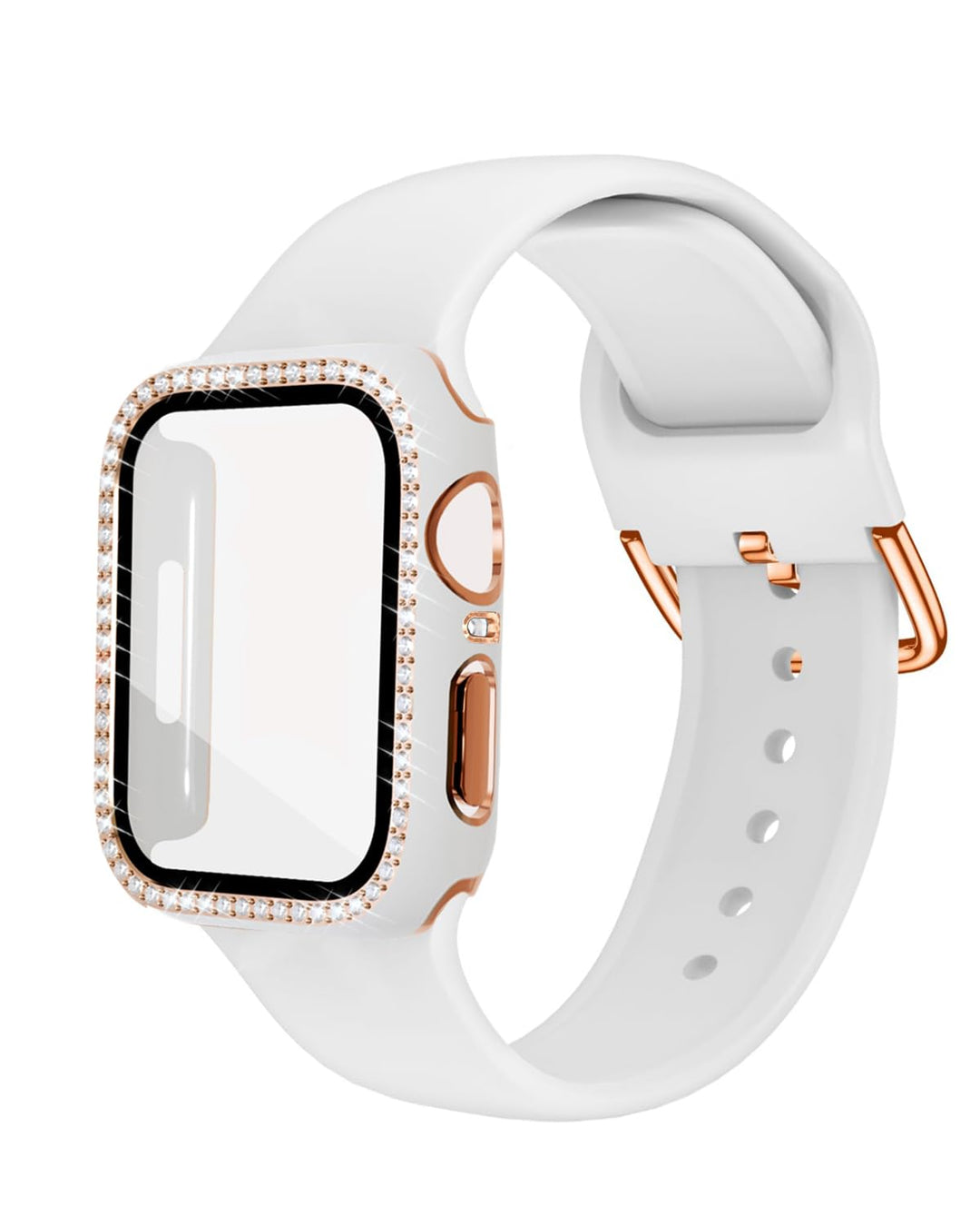 BandSmith Silicone Bands and Bling Case Compatible with Apple Watch, 1 Count