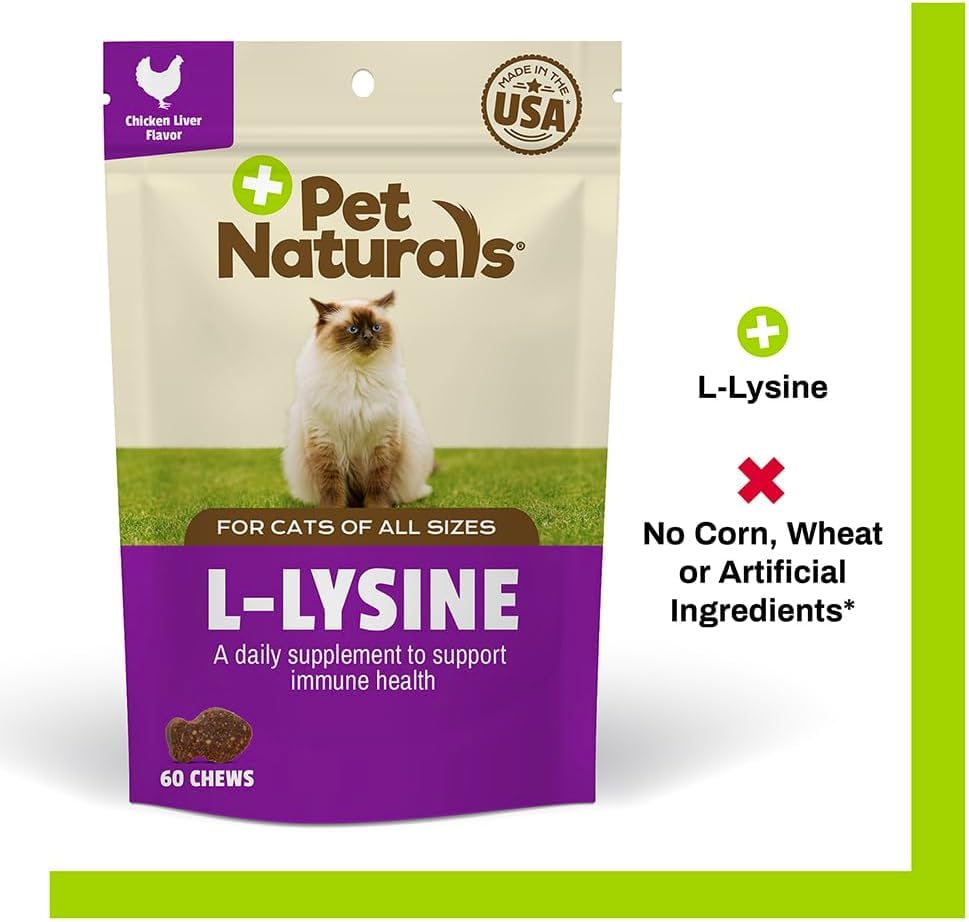 Pet Naturals L-Lysine Chews for Cats, 60 Count