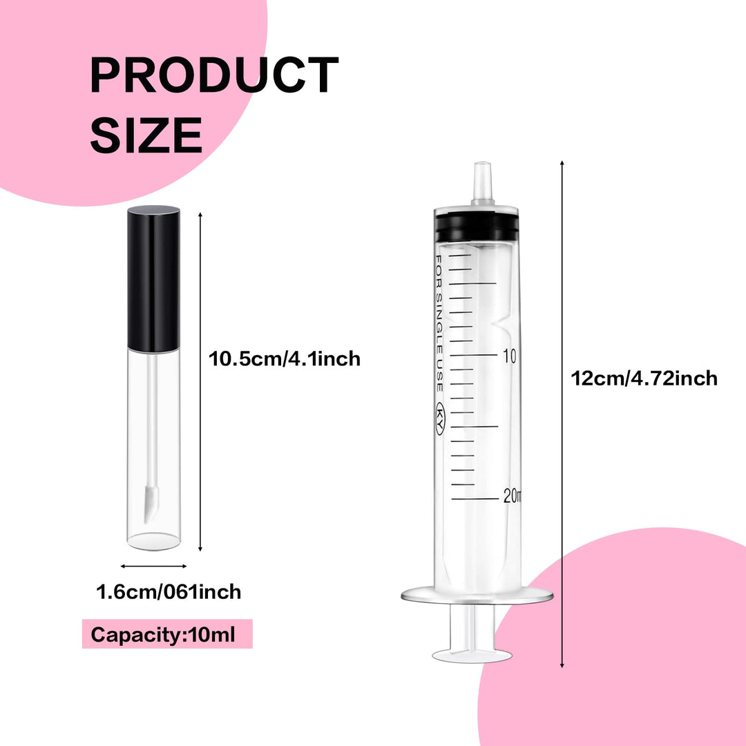 Bercoor Lip Gloss Tube, Black Silver and Pink, 30 Count