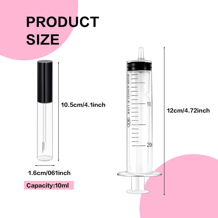Bercoor Lip Gloss Tube, Black Silver and Pink, 30 Count
