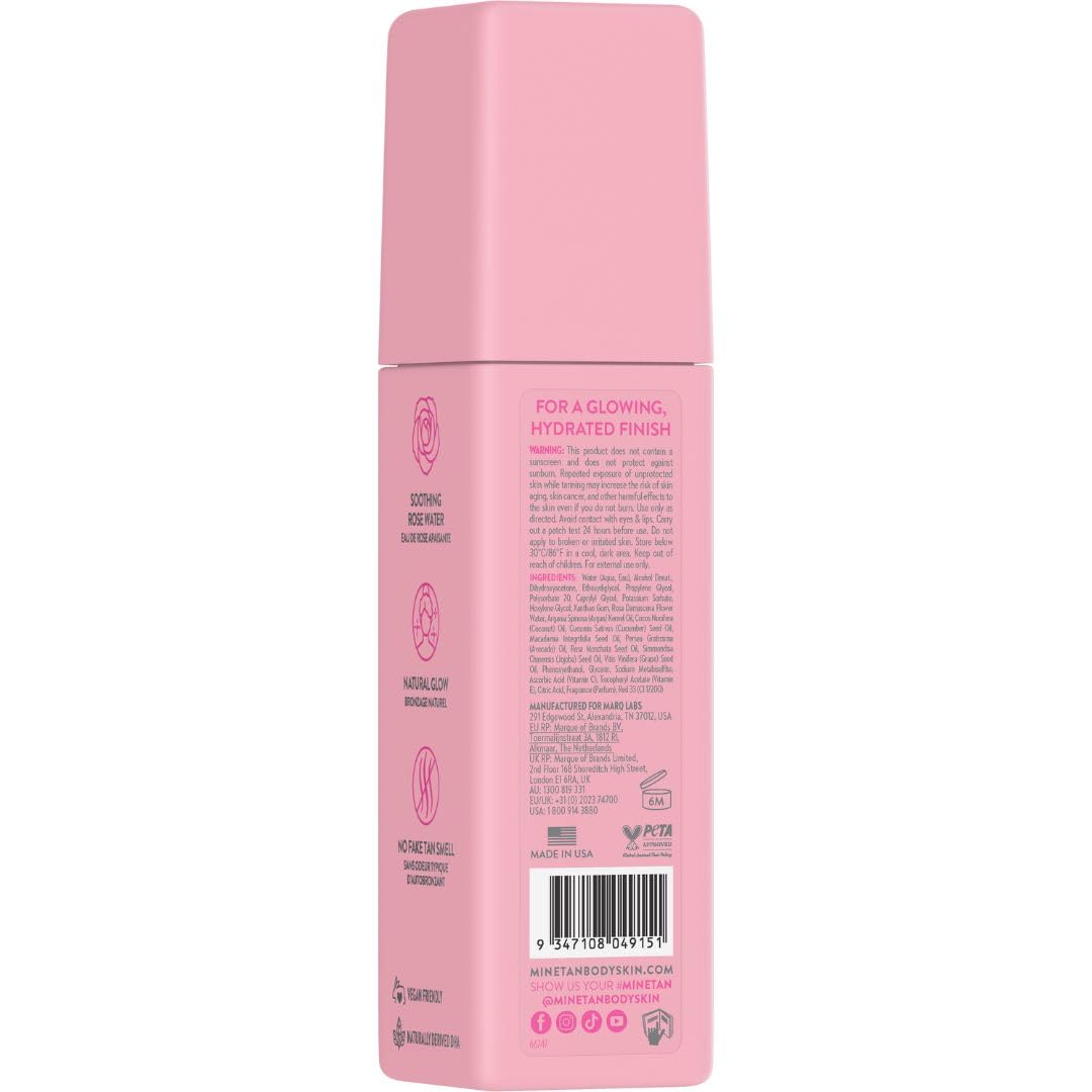 Minetan Body.Skin Rose Face Tan Mist, 3.38 fl oz
