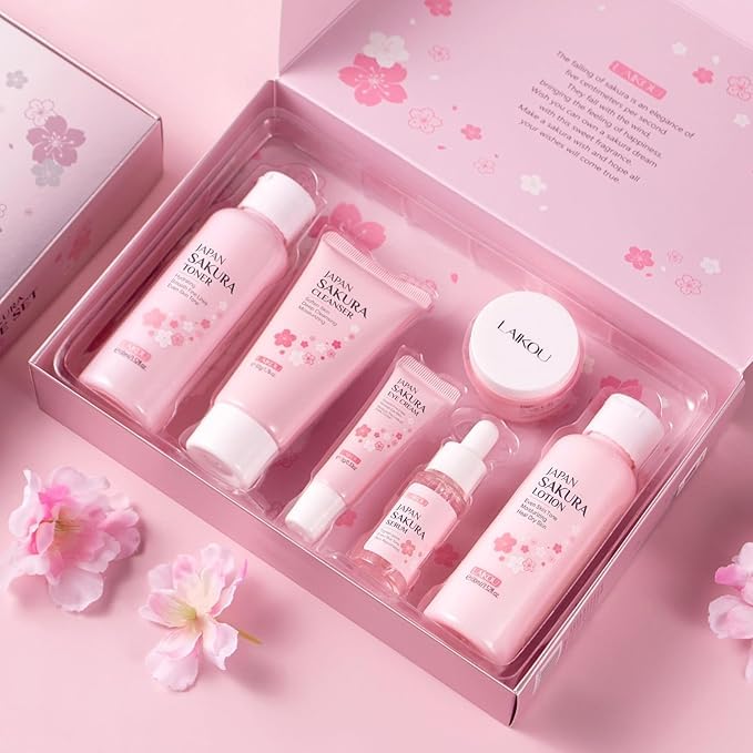 LAIKOU Sakura Skincare Set, 6 Count