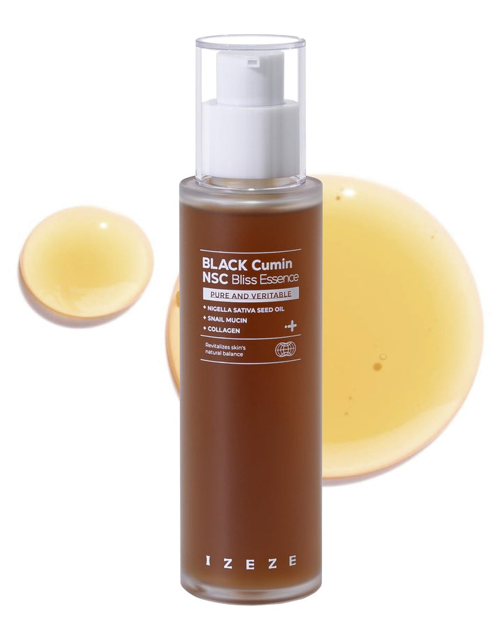 IZEZE Black Cumin NSC Bliss Essence, Snail Mucin Serum, 3.38 fl oz