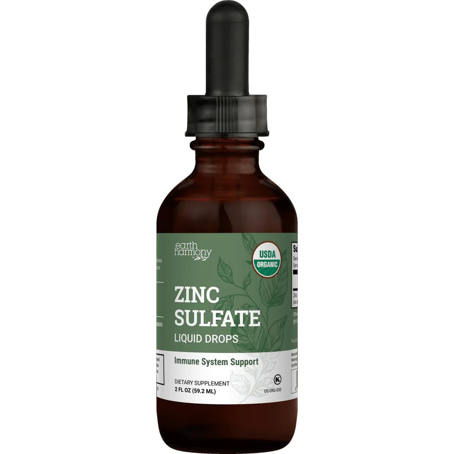 Earth Harmony Naturals Liquid Zinc Sulfate Supplement Drops, 2 oz