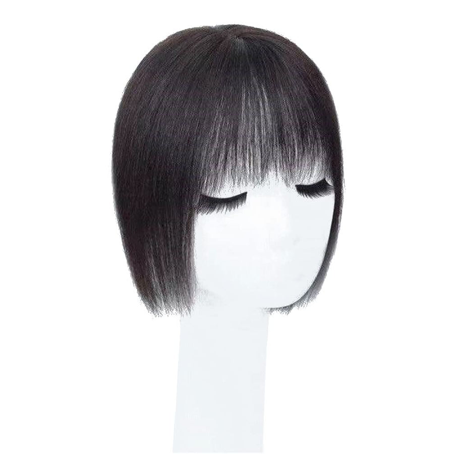 LesafeV Human Hair Topper, Off Black, 7x10cm