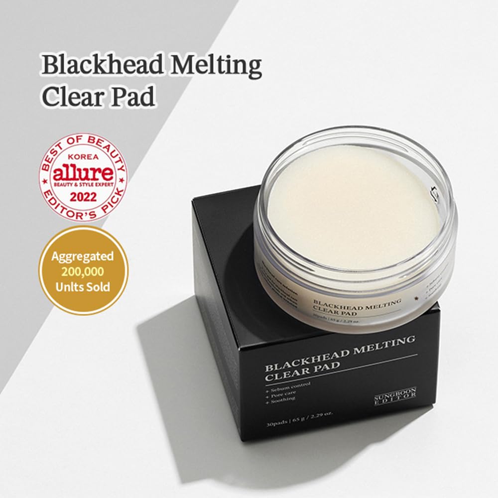 SUNGBOON EDITOR Blackhead Melting Clear Pad, 30 Count, 65 g