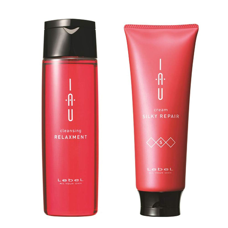 Lebel IAU Cleansing Relaxment Shampoo and Silky Repair Treatment Set, 200 ml