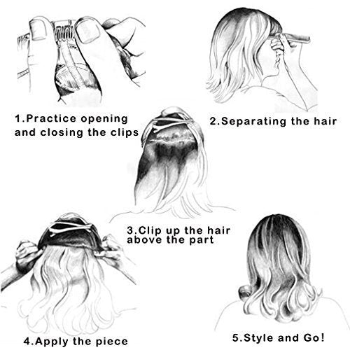 REECHO Curly Wave Clip-In Synthetic Hair Extensions, 25H613, 20 in, 4.5 oz, 1 Count