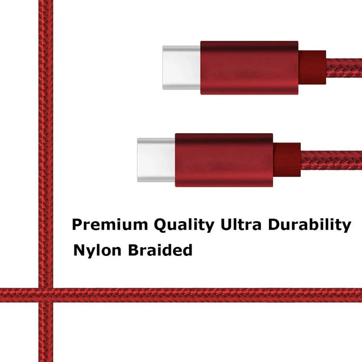 RoFI USB C to USB C Cable, 60W, Red, 2 Count, 4 ft