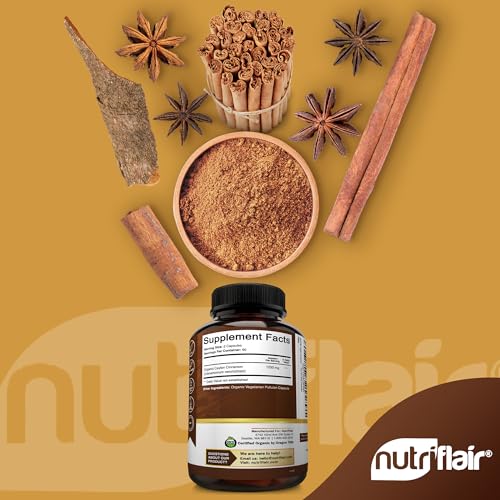 NutriFlair Organic Ceylon Cinnamon, 1200 mg, 180 Count