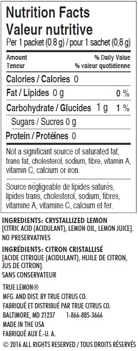 True Citrus Crystallized Lemon Packets, 32 Count
