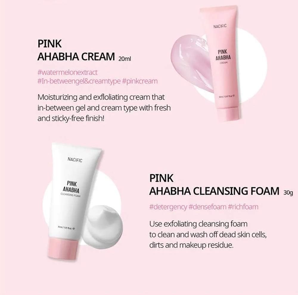 NACIFIC Pink AHA BHA Kit, Travel Size