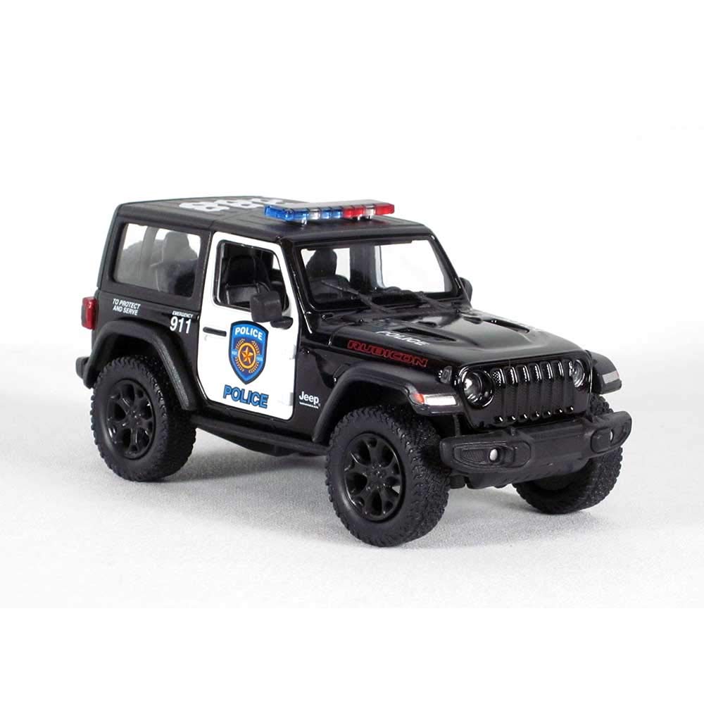 KiNSMART Jeep Wrangler Rubicon Die Cast Model Car, Rescue Police