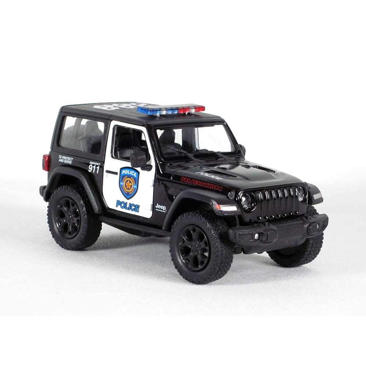 KiNSMART Jeep Wrangler Rubicon Die Cast Model Car, Rescue Police