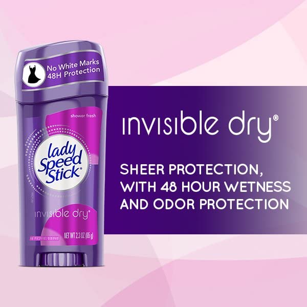 Lady Speed Stick Invisible Dry Antiperspirant & Deodorant, Shower Fresh, 2.3 oz