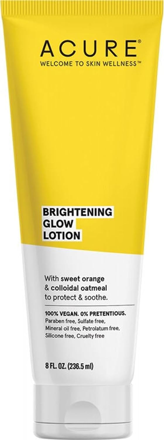 Acure Brightening Glow Lotion, Sweet Orange & Colloidal Oatmeal, 8 fl oz