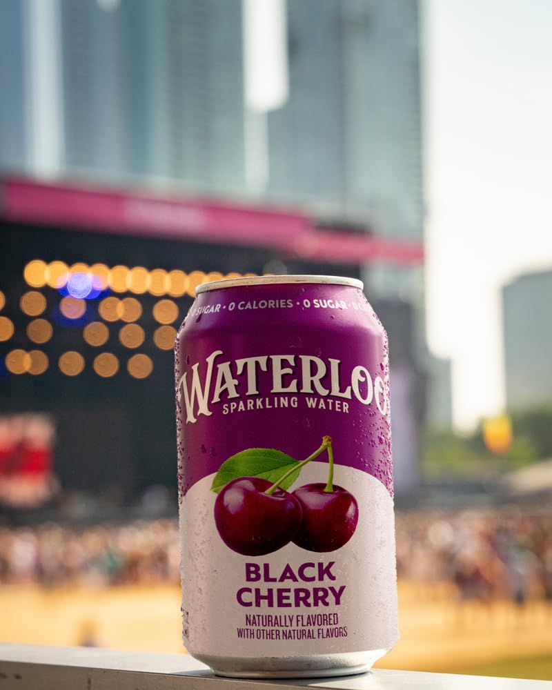 Waterloo Sparkling Water Black Cherry, 12 Pack x 355 ml, 12 Count