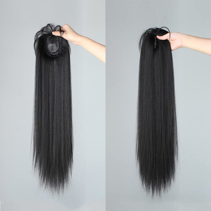 LesafeV Clip In Hairpiece, Straight Black, 50cm
